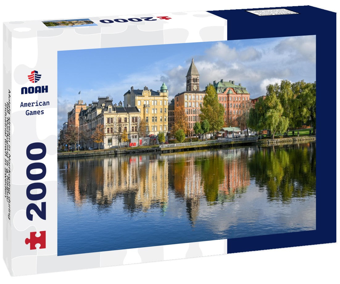 Motala stream in Norrkoping during fall. Norrkoping is a historic industrial town in Sweden 2000pc Puzzle