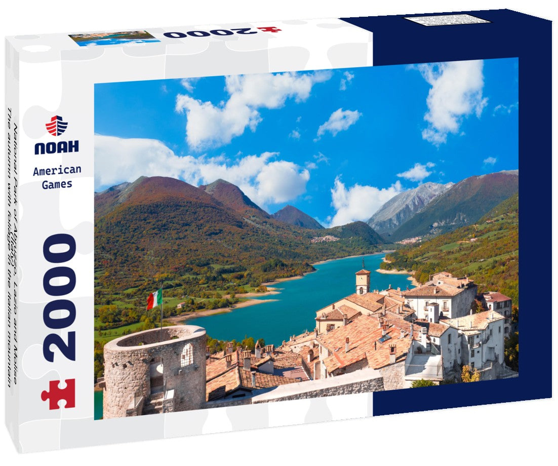 National Park of Abruzzo, Lazio and Molise (Italy) - The autumn with foliage in the italian mountain natural reserve, with little towns, wild animals like deer, Barrea Lake, Camosciara, Forca d'Acero 2000pc Puzzle