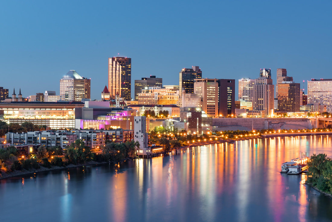 St. Paul, Minnesota night skyline along the Mississippi River 2000pc Puzzle