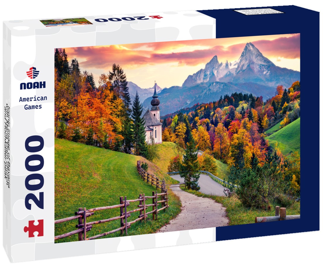 Iconic image of Bavaria with Maria Gern church and Hochkalter peak 2000pc Puzzle