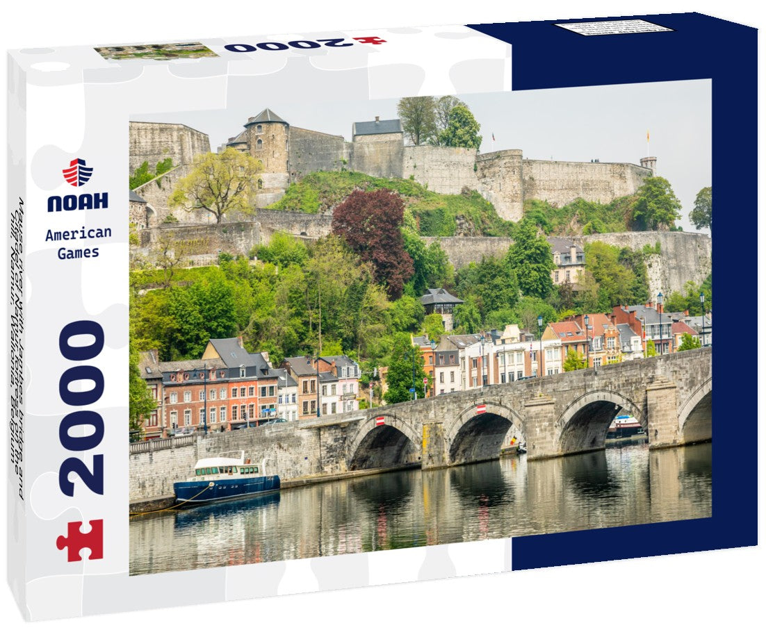 Mause river with Jambes bridge and Citadel of Namur fortress on the hill, Namur, Wallonia, Belgium 2000pc Puzzle