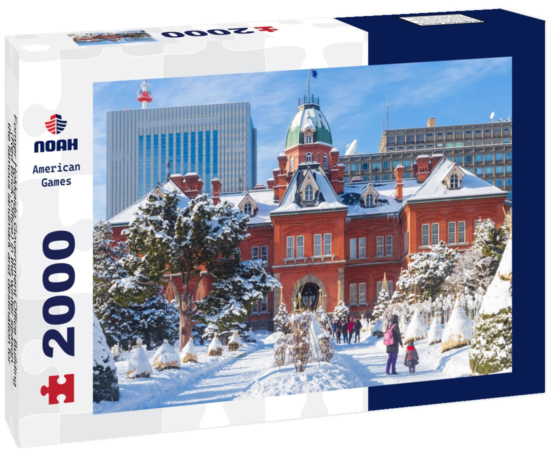Former Hokkaido Government Office Building (Red Brick Office) in the winter season, the famous landmark and destination for tourists. Sapporo, Hokkaido, Japan 2000pc Puzzle