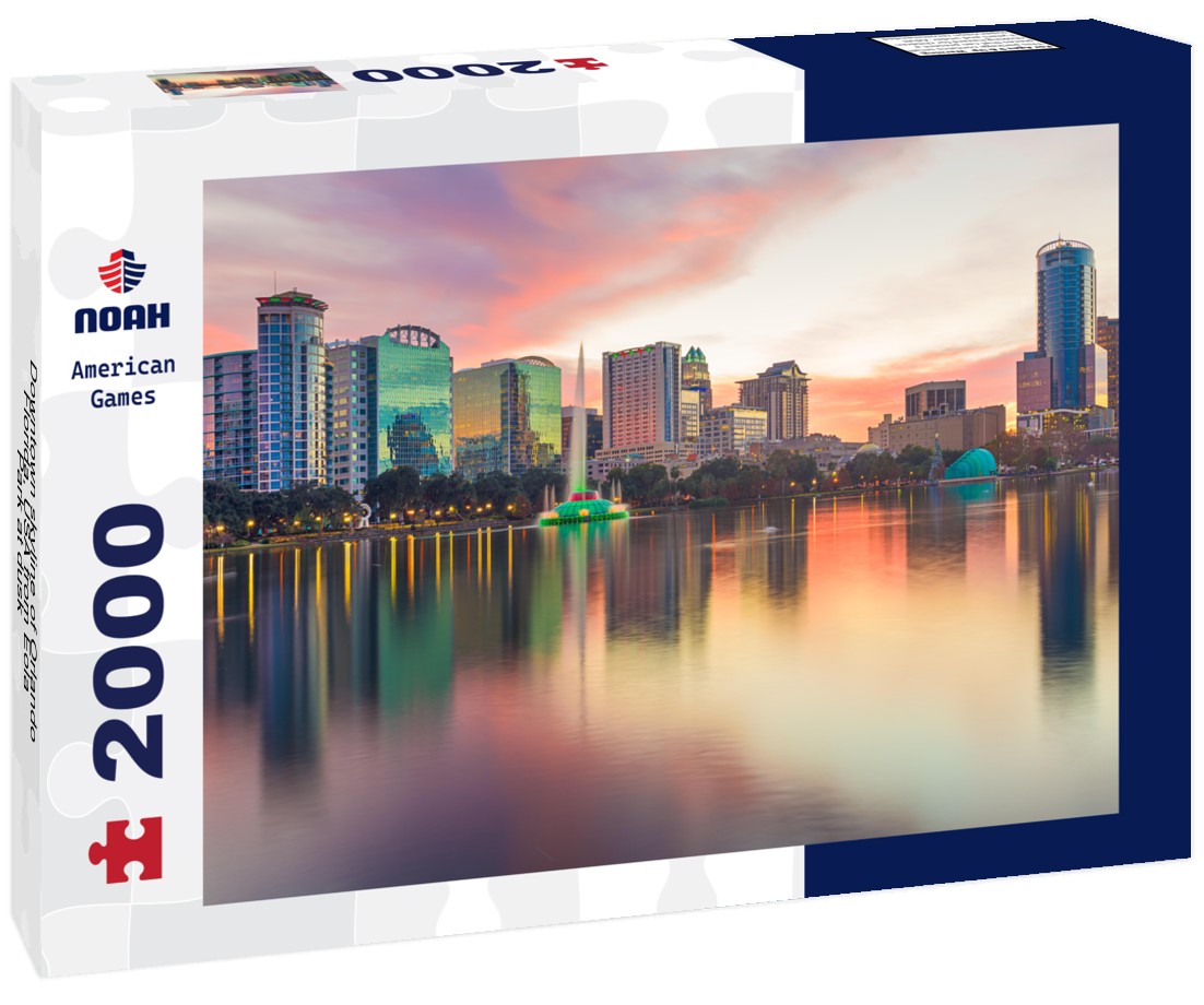 Downtown skyline of Orlando, Florida, USA from Eola Park at dusk 2000pc Puzzle