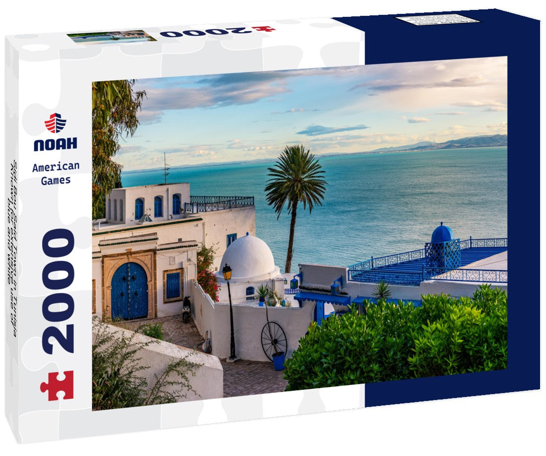 Noah Jigsaw Puzzle Sidi Bou Said Town in Tunisia Known for extensive use of blue and white 2000 pieces