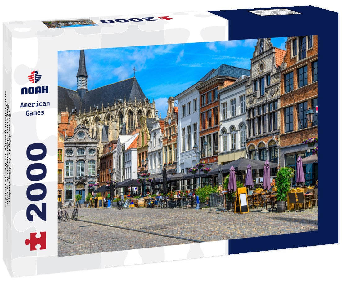 Grote Markt in Mechelen, Belgium. Mechelen is a city and municipality in the province of Antwerp, Flanders, Belgium 2000pc Puzzle