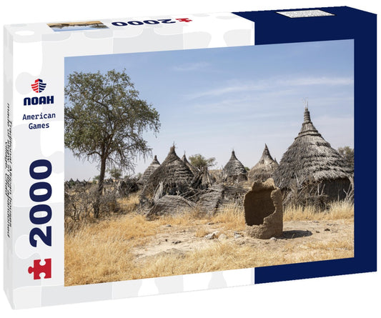 Noah Jigsaw Puzzle Traditional African houses made of straw in the abandoned village, Chad 2000 pieces