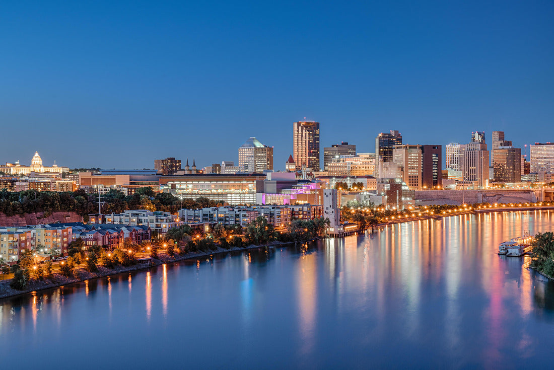 St. Paul, Minnesota night skyline along the Mississippi River 2000pc Puzzle