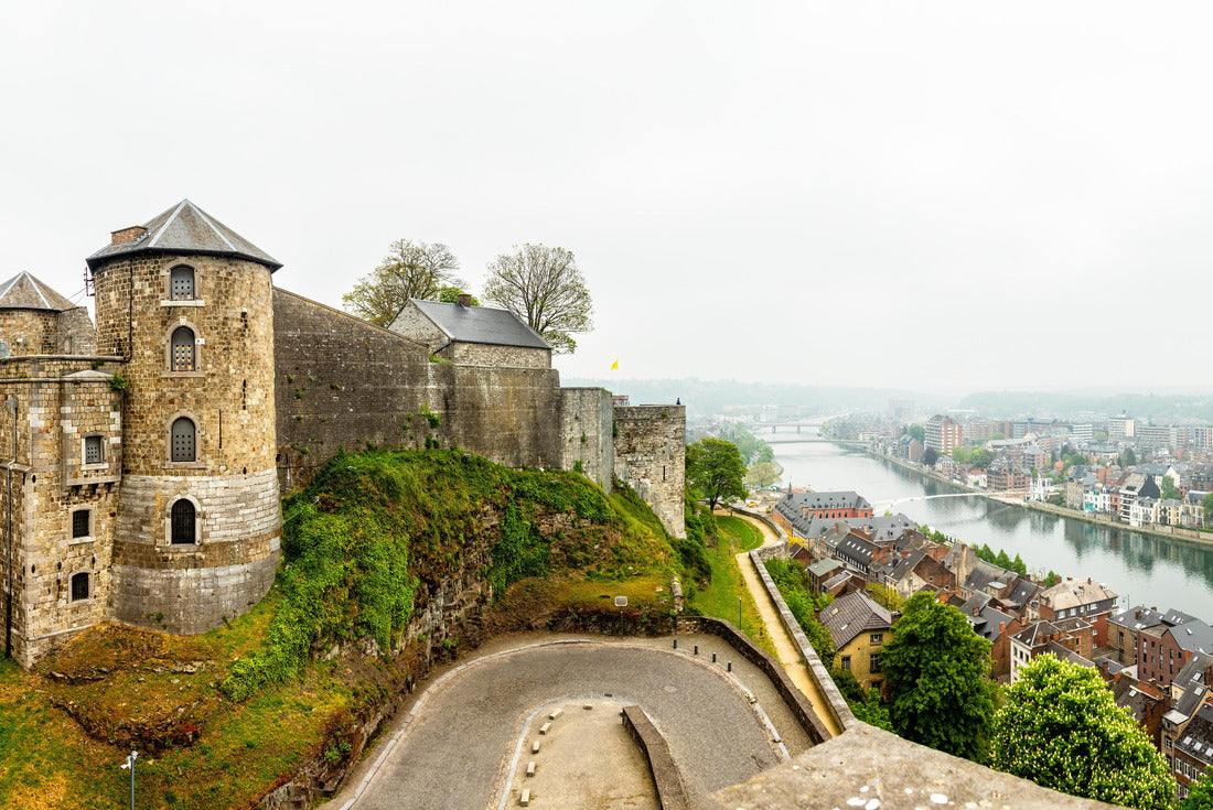 Citadel of Namur fortress walls with curved road and Meuse river with city, Namur, Wallonia, Belgium 2000pc Puzzle