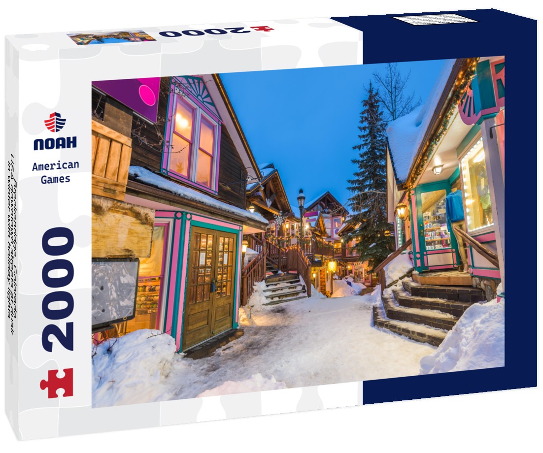 Breckenridge, Colorado, USA downtown streets at dusk in winter with holiday lights 2000pc Puzzle