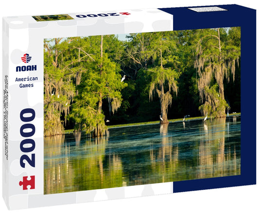 Noah Jigsaw Puzzle Lake Martin Swamp and white Egrets in spring near Breaux Bridge, Louisiana 2000 pieces