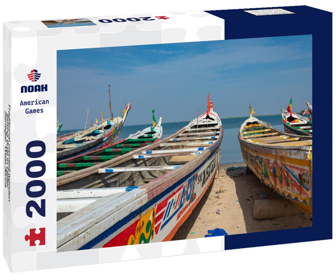 Noah Jigsaw Puzzle Traditional painted wooden fishing boat in Djiffer, Senegal. West Africa 2000 pieces