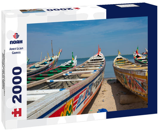 Noah Jigsaw Puzzle Traditional painted wooden fishing boat in Djiffer, Senegal. West Africa 2000 pieces