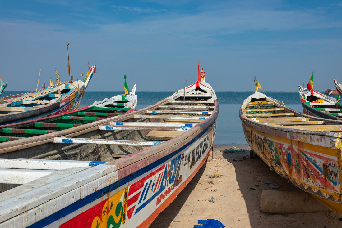 Noah Jigsaw Puzzle Traditional painted wooden fishing boat in Djiffer, Senegal. West Africa 2000 pieces
