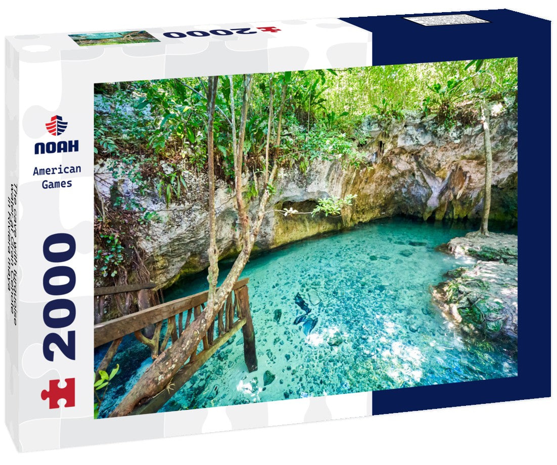 The cave with turquoise water at Gran Cenote in Riviera maya - quintana roo, Mexico 2000pc Puzzle