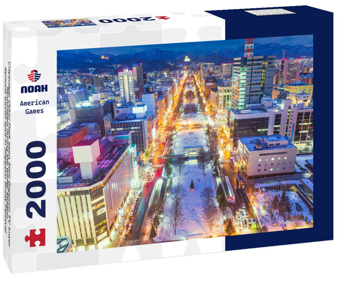 Noah Jigsaw Puzzle Cityscape Odori Park seen from Sapporo TV tower, illuminated during the winter season, famous tourist spot in Sapporo Snow Festival 2000 pieces