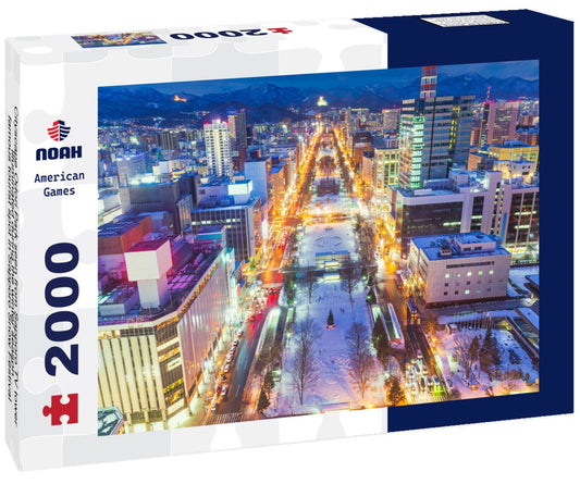Noah Jigsaw Puzzle Cityscape Odori Park seen from Sapporo TV tower, illuminated during the winter season, famous tourist spot in Sapporo Snow Festival 2000 pieces