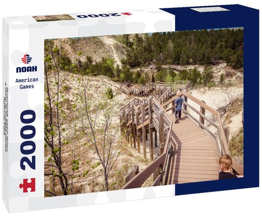 Noah Jigsaw Puzzle Boardwalk steps down a dune at Indiana Dunes National Park 2000 pieces