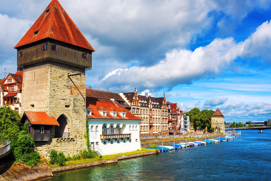 Medieval Rhine Gate Tower in Konstanz city facing the Rhine river and Lake Constance, Germany 2000pc Puzzle