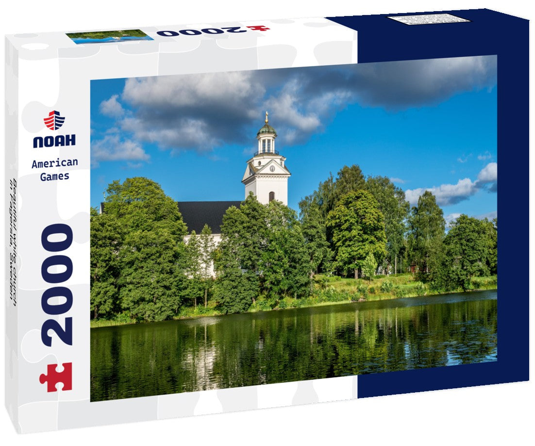 Beautiful white church in Fagersta, Sweden 2000pc Puzzle