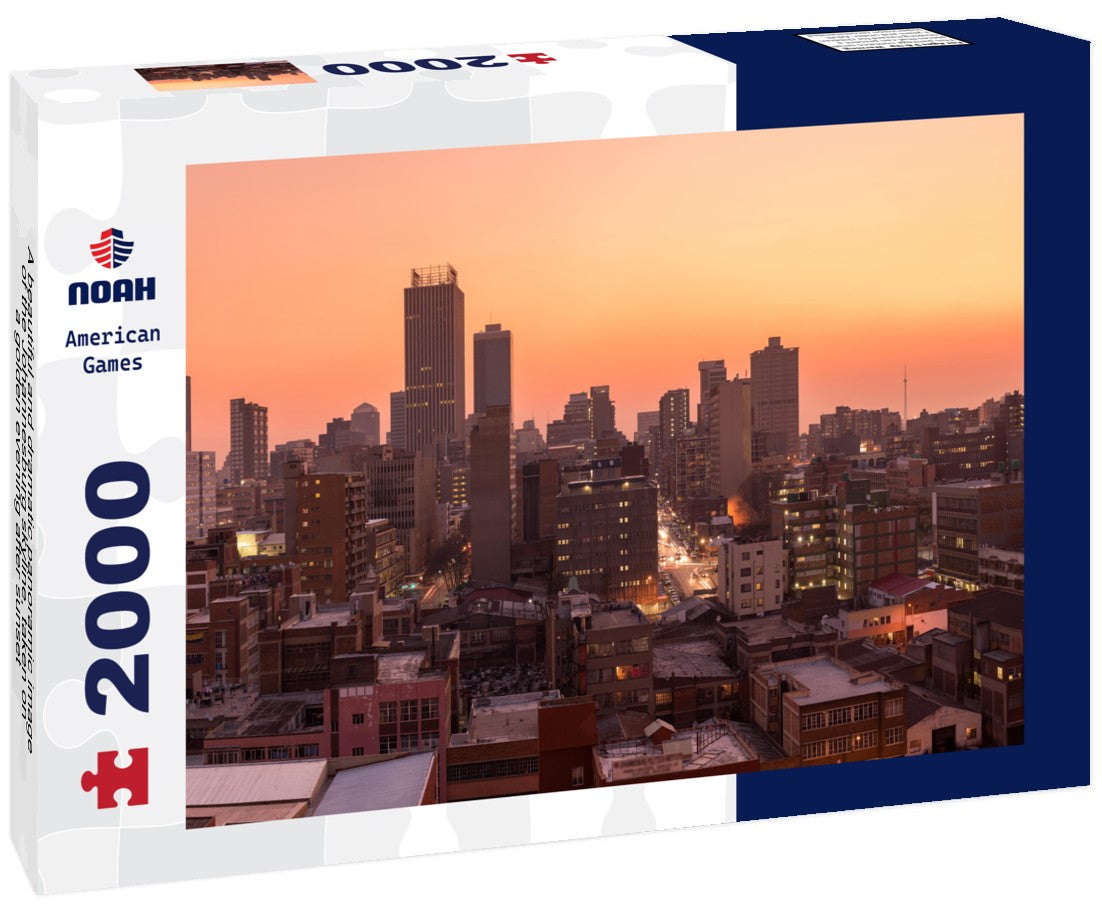 A beautiful and dramatic  of the Johannesburg skyline, taken on a golden evening after sunset 2000pc Puzzle