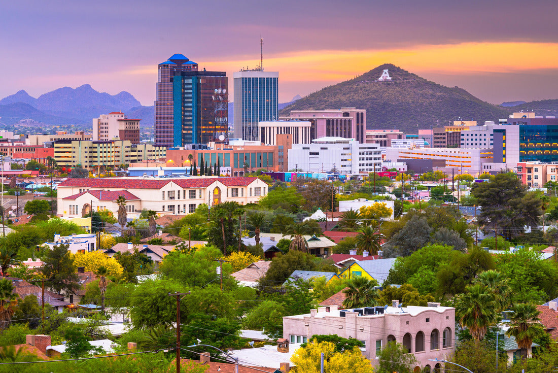 Tucson, Arizona, USA downtown skyline with mountains at dusk 2000pc Puzzle