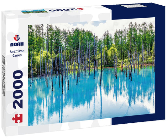 Noah Jigsaw Puzzle Blue Pond in summer, near Patchwork Road, near Town, Hokkaido, Japan 2000 pieces
