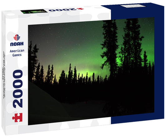 Noah Jigsaw Puzzle Aurora Borealis in North Star Borough of Fairbanks, Alaska - Harding Lake, Salcha 2000 pieces