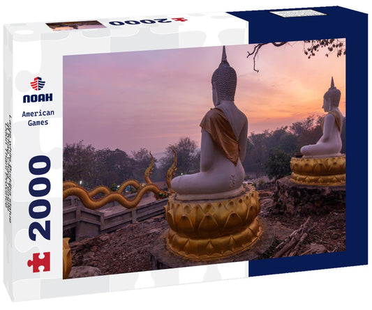 Noah Jigsaw Puzzle Large white Buddha statue at Khao Chad Temple, Udon Thani Province 2000 pieces
