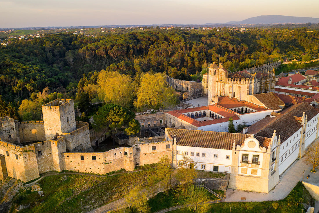 air-dryer view of Convento de cristo Christ's convent in Tomar at sunrise, Portugal 2000pc Puzzle