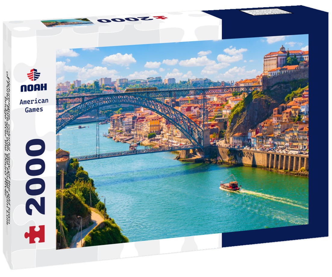 picturesque, colorful view of the old town of Porto, Portugal with the Ponte Dom Luis bridge over the Douro River 2000pc Puzzle