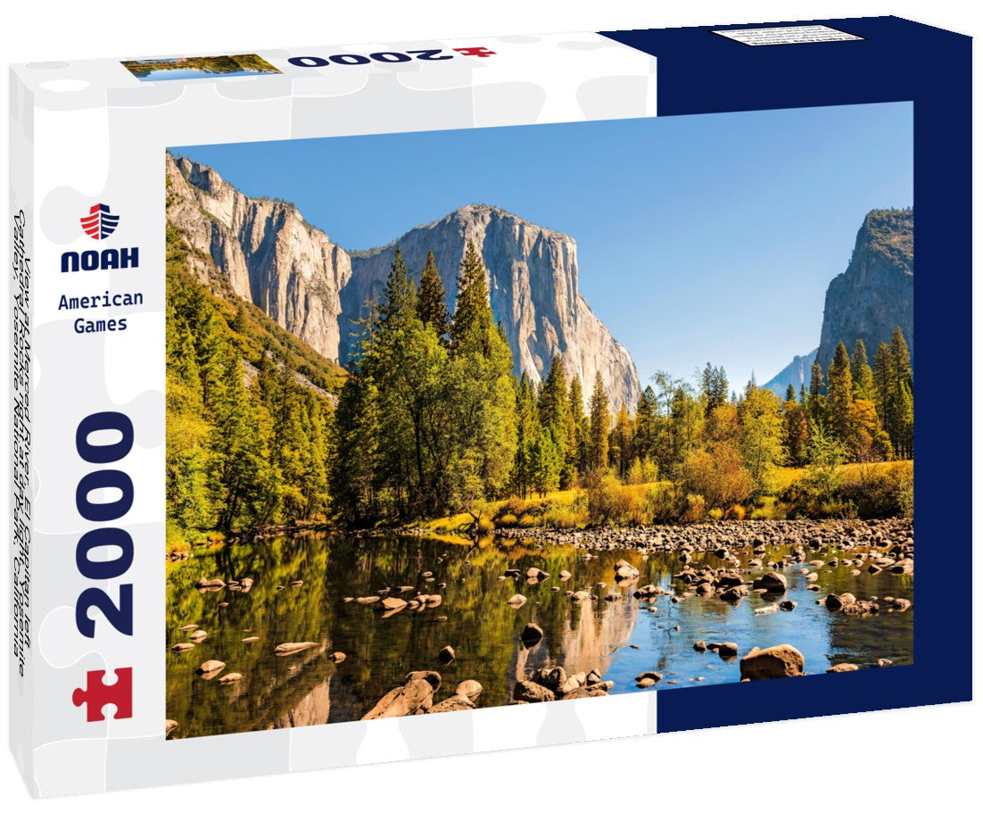 Noah Jigsaw Puzzle View at Merced River, El Capitan left, Cathedral Rocks right at day light, Yosemite Valley, Yosemite National Park, California, USA 2000 pieces