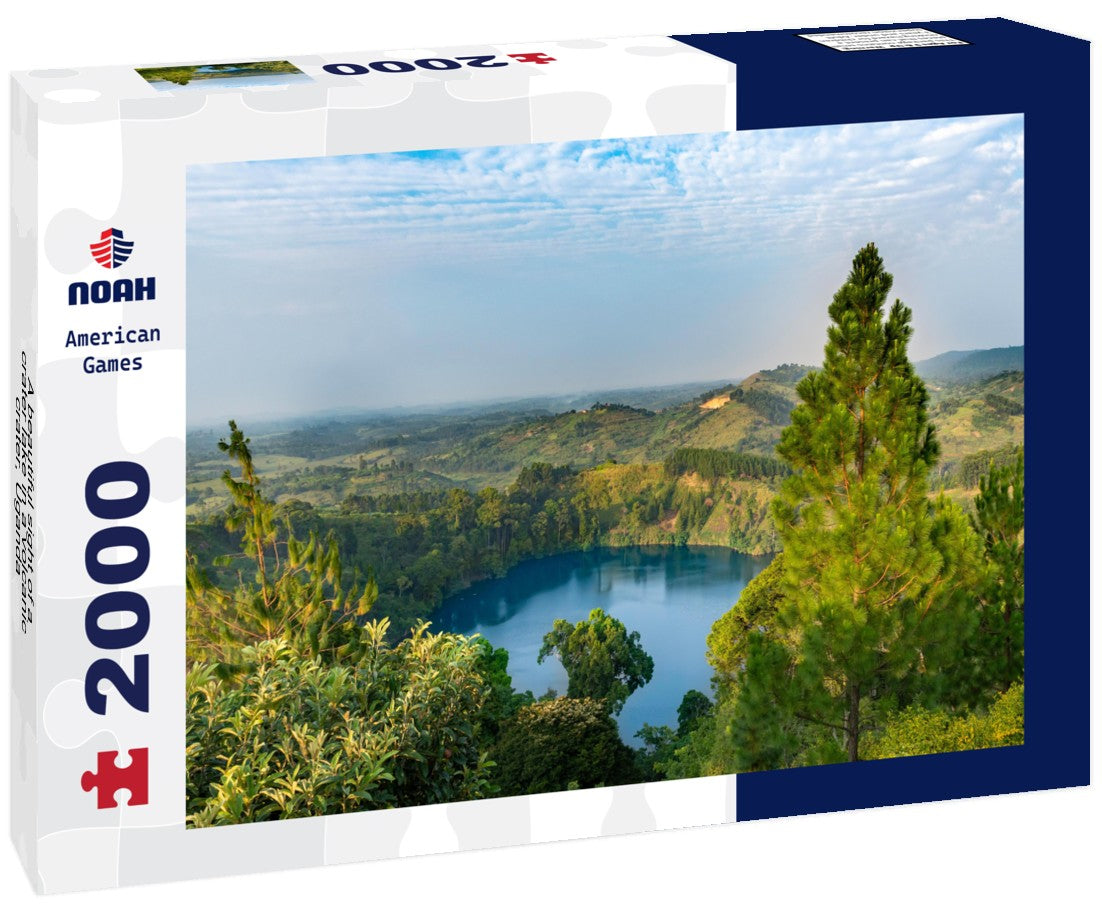 Noah Jigsaw Puzzle A beautiful sight of a crater lake in a volcanic crater, Uganda 2000 pieces