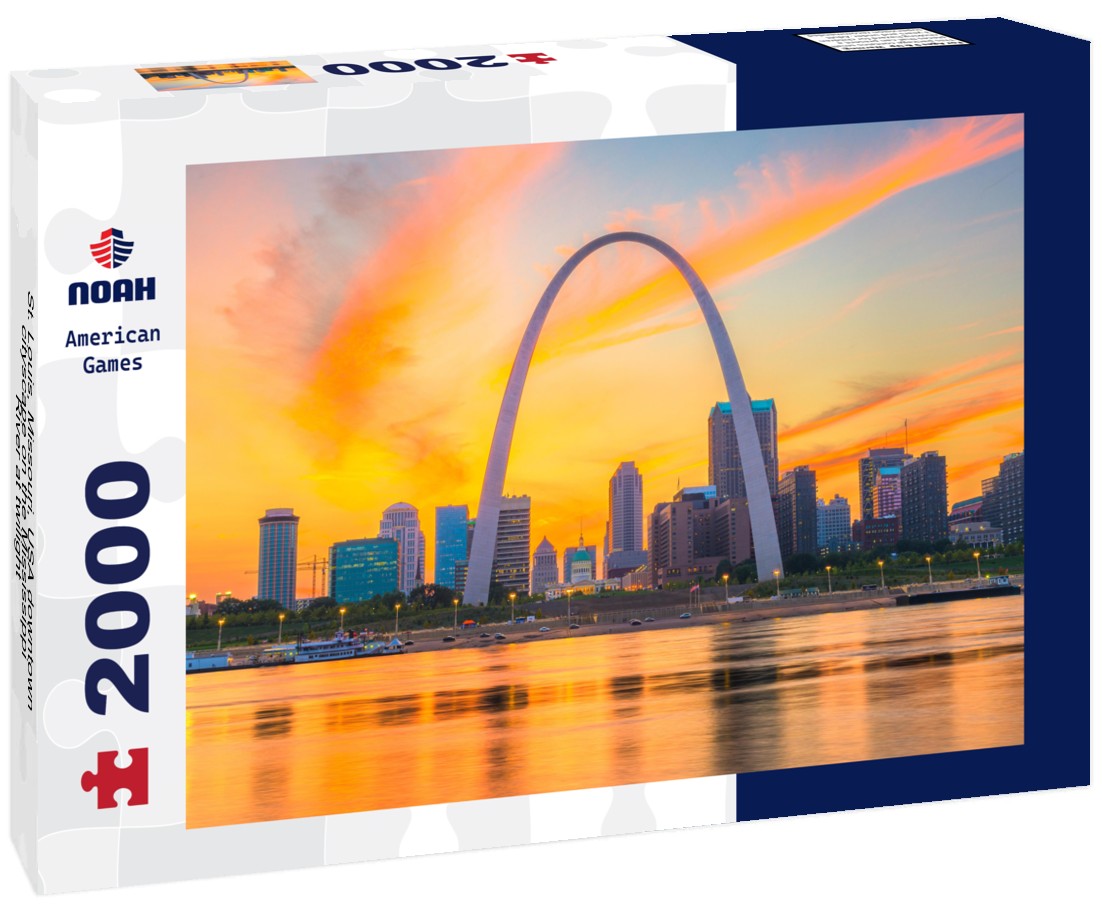 St. Louis, Missouri, USA downtown cityscape on the Mississippi River at twilight 2000pc Puzzle