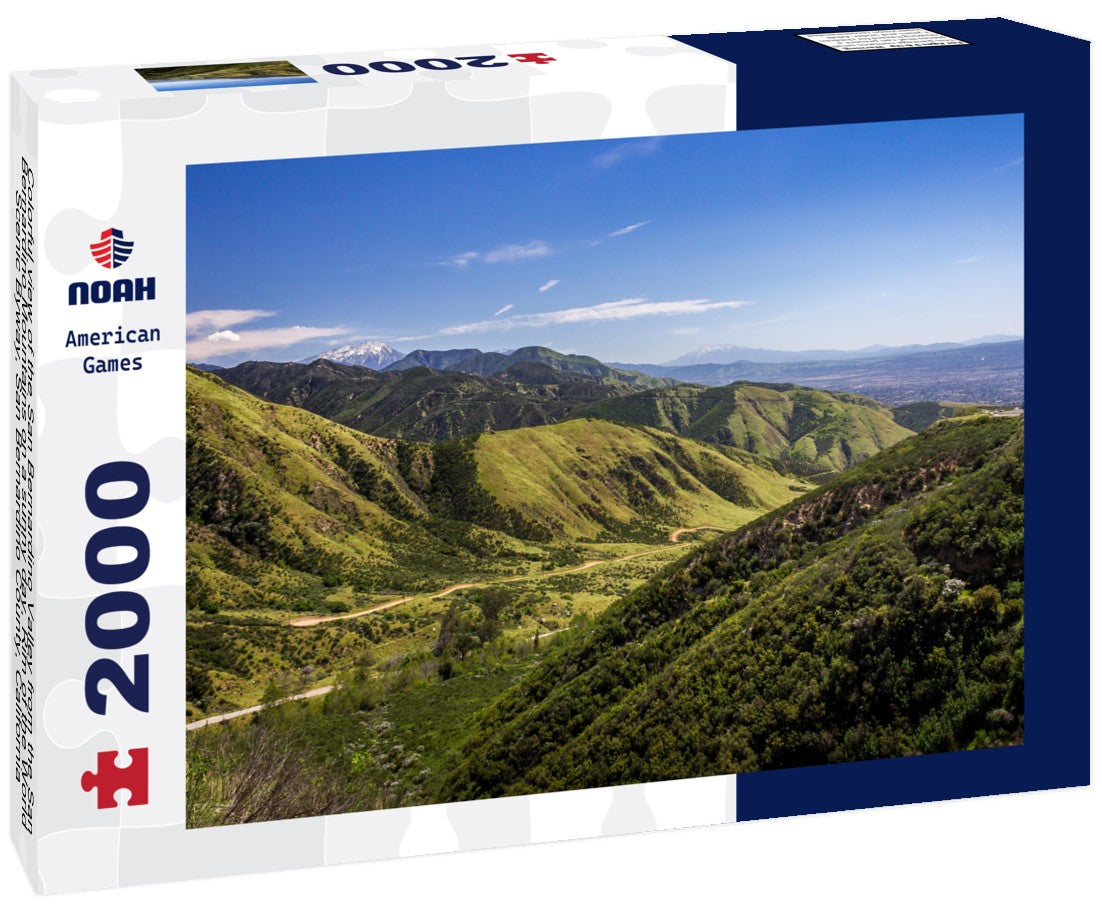 Colorful view of the San Bernardino Valley from the San Bernardino Mountains on a sunny day, Rim of the World Scenic Byway, San Bernardino County, California 2000pc Puzzle