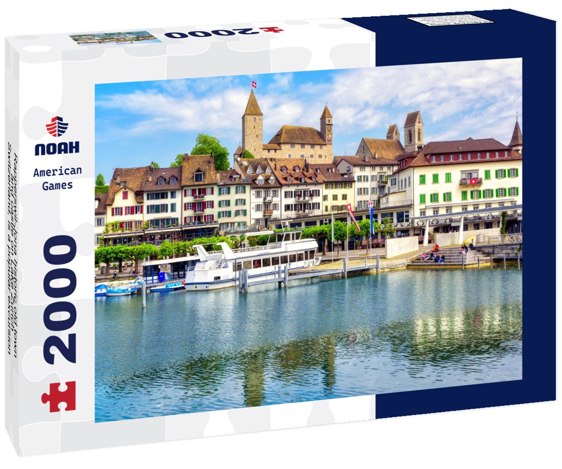 Rapperswil-Jona historic old town and castle on Lake Zurich, Switzerland, is a popular excursion destination from Zurich 2000pc Puzzle