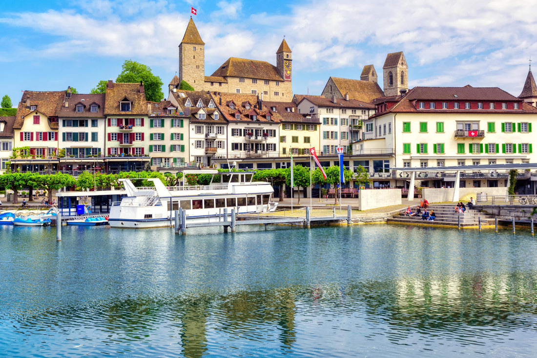 Rapperswil-Jona historic old town and castle on Lake Zurich, Switzerland, is a popular excursion destination from Zurich 2000pc Puzzle