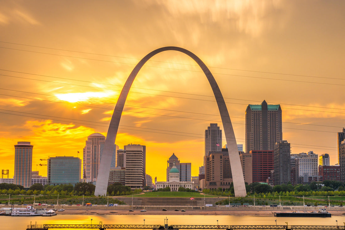 St. Louis, Missouri, USA downtown cityscape on the Mississippi River at sunset 2000pc Puzzle