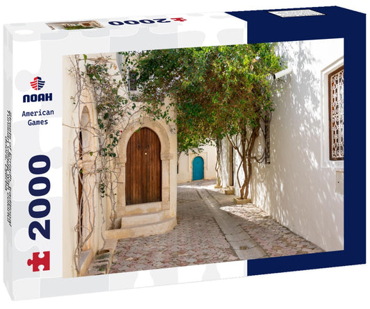 Noah Jigsaw Puzzle Streets of Erriadh, traditional Tunisian village with colorful doors, Djerba 2000 pieces