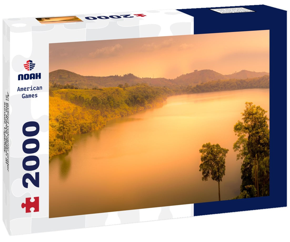 An extinct volcanic crater in the Katwe region at sunset, Uganda. 2000pc Puzzle