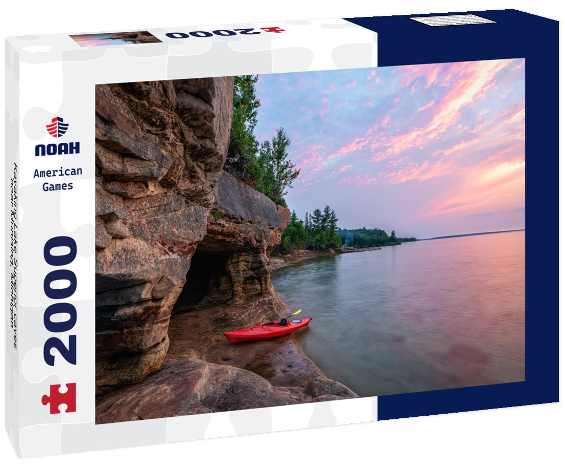 Noah Jigsaw Puzzle Kayaking Lake Superior caves near Munising, Michigan 2000 pieces