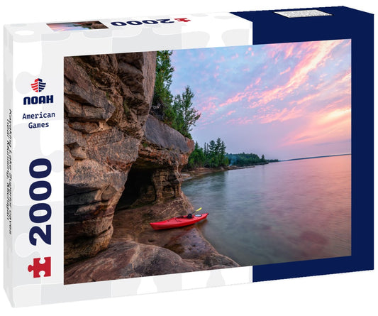 Noah Jigsaw Puzzle Kayaking Lake Superior caves near Munising, Michigan 2000 pieces