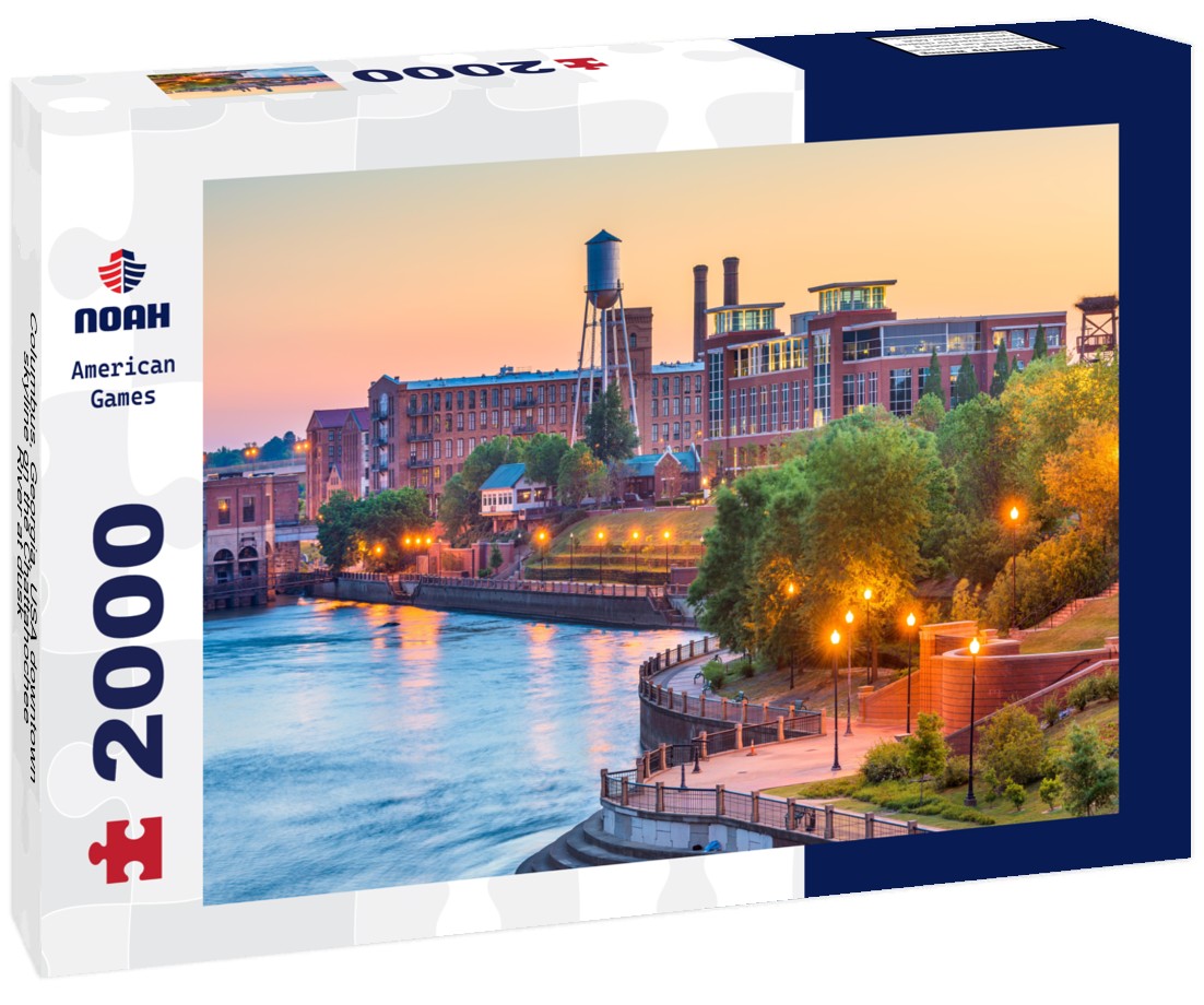 Columbus, Georgia, USA downtown skyline on the Chattahochee River at dusk 2000pc Puzzle