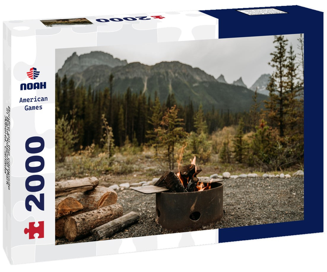 Noah Jigsaw Puzzle Bonfire on the campsite in Banff National Park, Alberta, Canada 2000 pieces