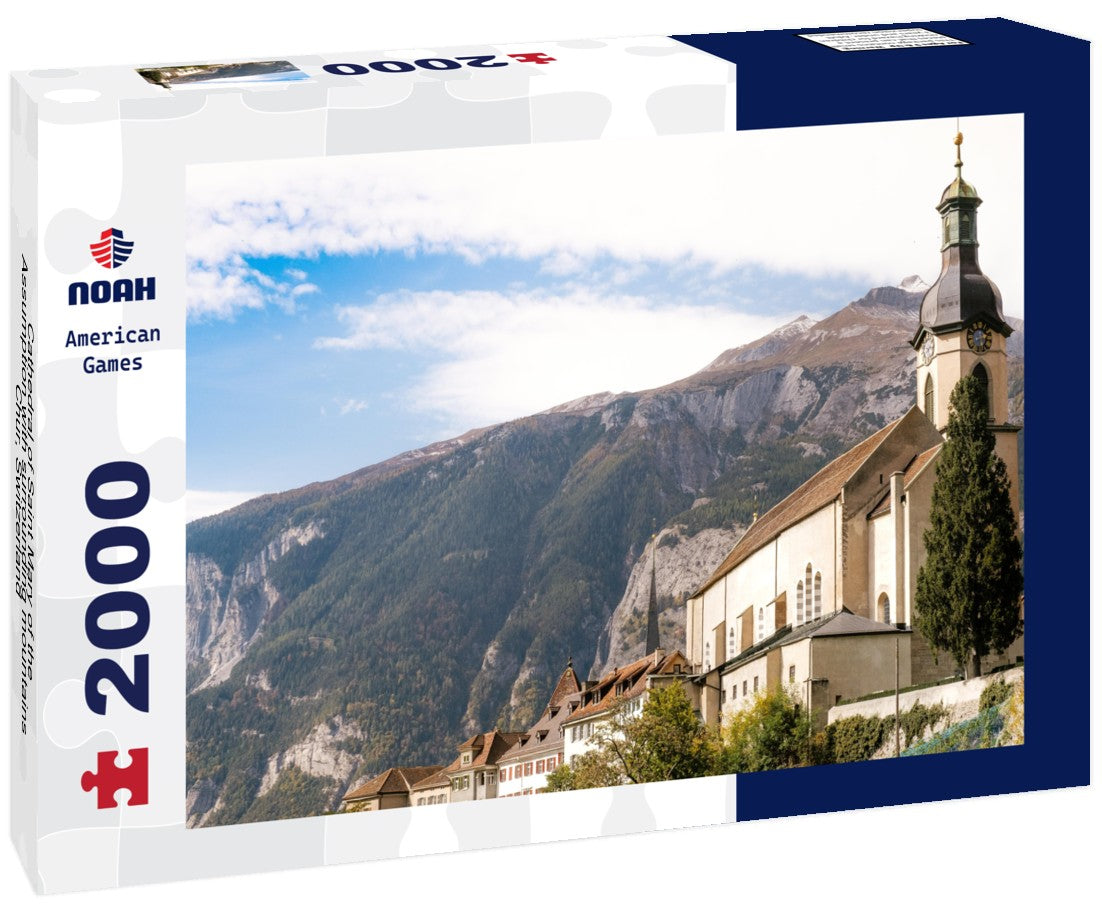 Cathedral of Saint Mary of the Assumption with surrounding mountains, Chur, Switzerland 2000pc Puzzle