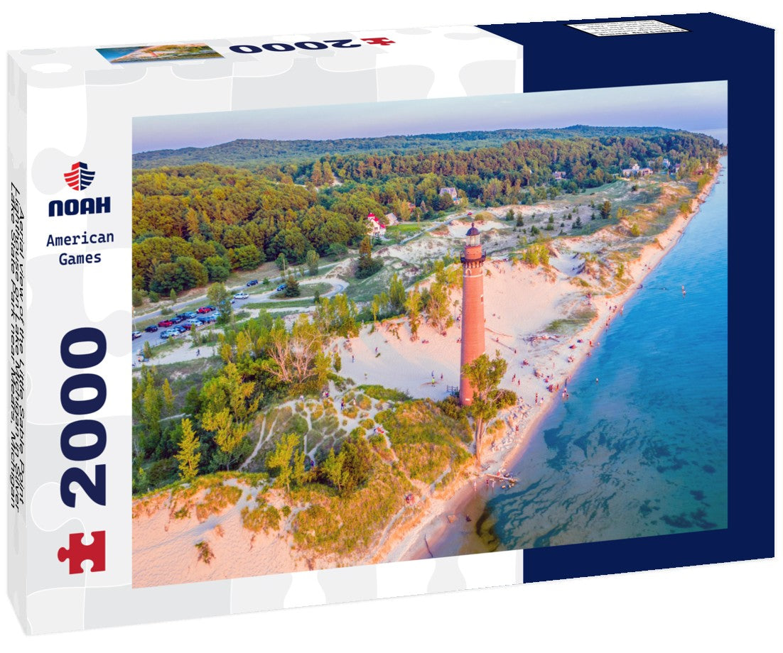 Noah Jigsaw Puzzle Aerial view of the Little Sable Point Lighthouse on Lake Michigan in Silver Lake State Park near Mears, Michigan 2000 pieces