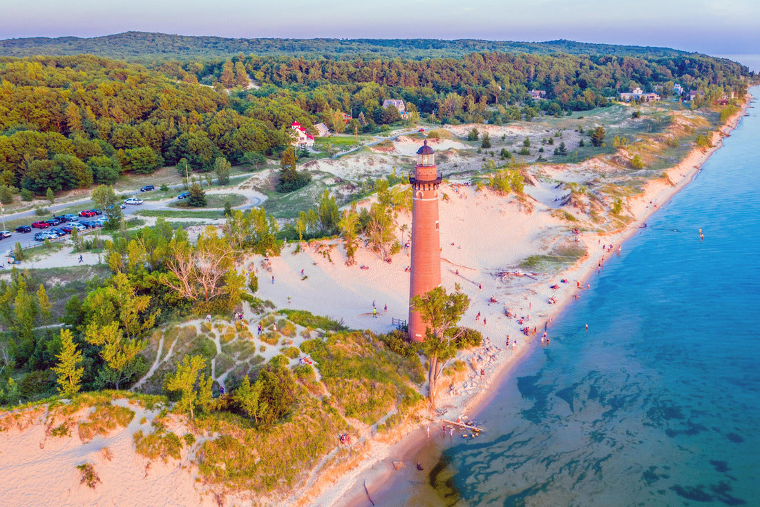 Noah Jigsaw Puzzle Aerial view of the Little Sable Point Lighthouse on Lake Michigan in Silver Lake State Park near Mears, Michigan 2000 pieces