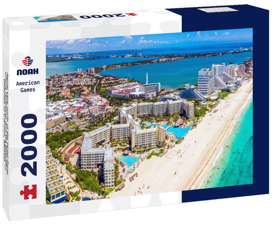 Noah Jigsaw Puzzle Aerial view north of the Hotel Zone (Zona Hotelera) and the beautiful beaches of Cancun, Mexico 2000 pieces