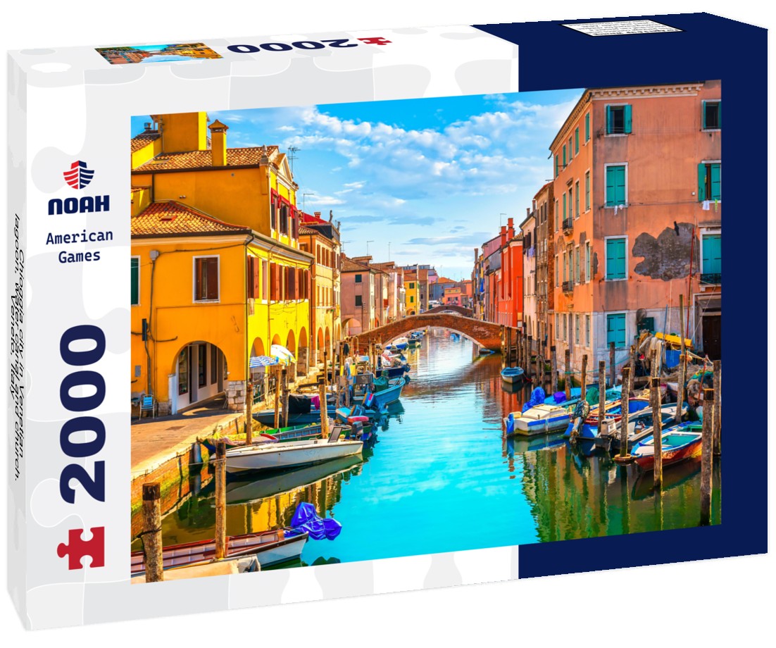 Chioggia city in Venetian lagoon, water canal and church. Veneto, Italy 2000pc Puzzle