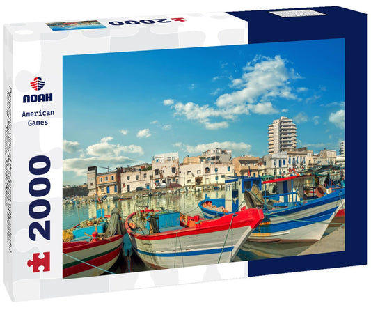 Noah Jigsaw Puzzle Panoramic view of the forest with colorful fishing boats in the old port of Bizerte. Tunisia, North Africa 2000 pieces