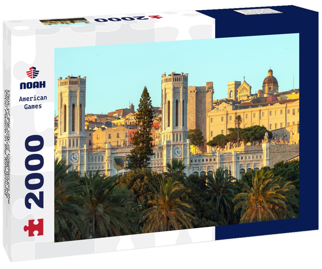 the city of Cagliari on the island of Sardinia, Italy with the Civic Palace in the foreground 2000pc Puzzle